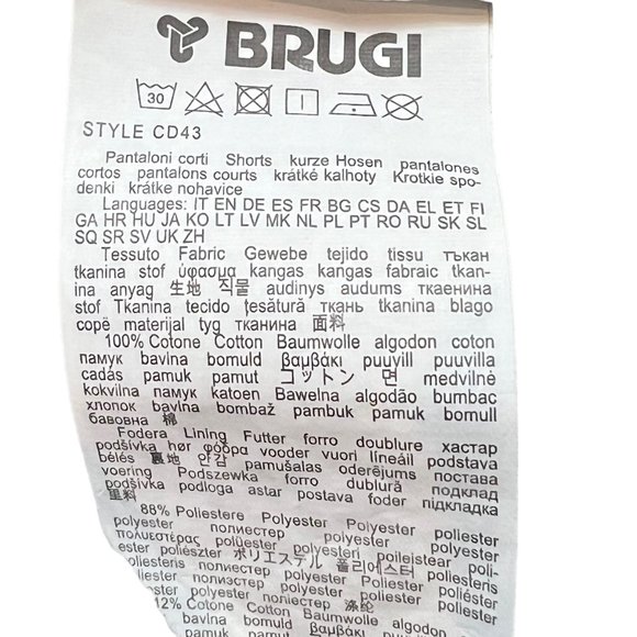 Brugi Short Mens XL Khaki Beige Casual Chino Flat Front Mid Thigh Length - Picture 11 of 12